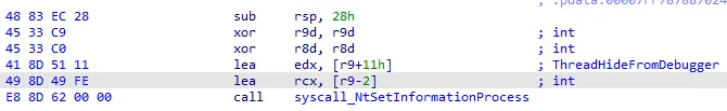 ThreadHideFromDebugger 设置