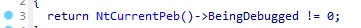 PEB BeingDebugged 检测